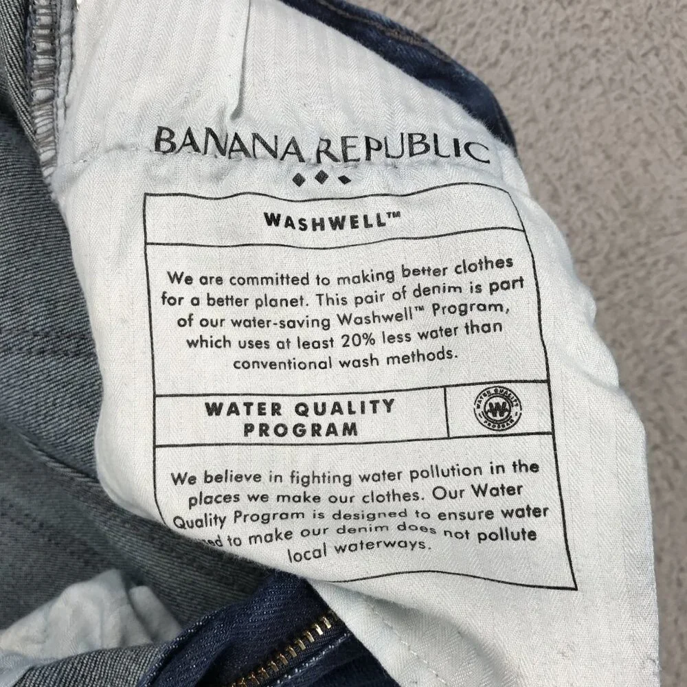 BANANA REPUBLIC Factory Jeans Mens 30x30 Slim Fit Standard Dark Washwell‎ Denim
